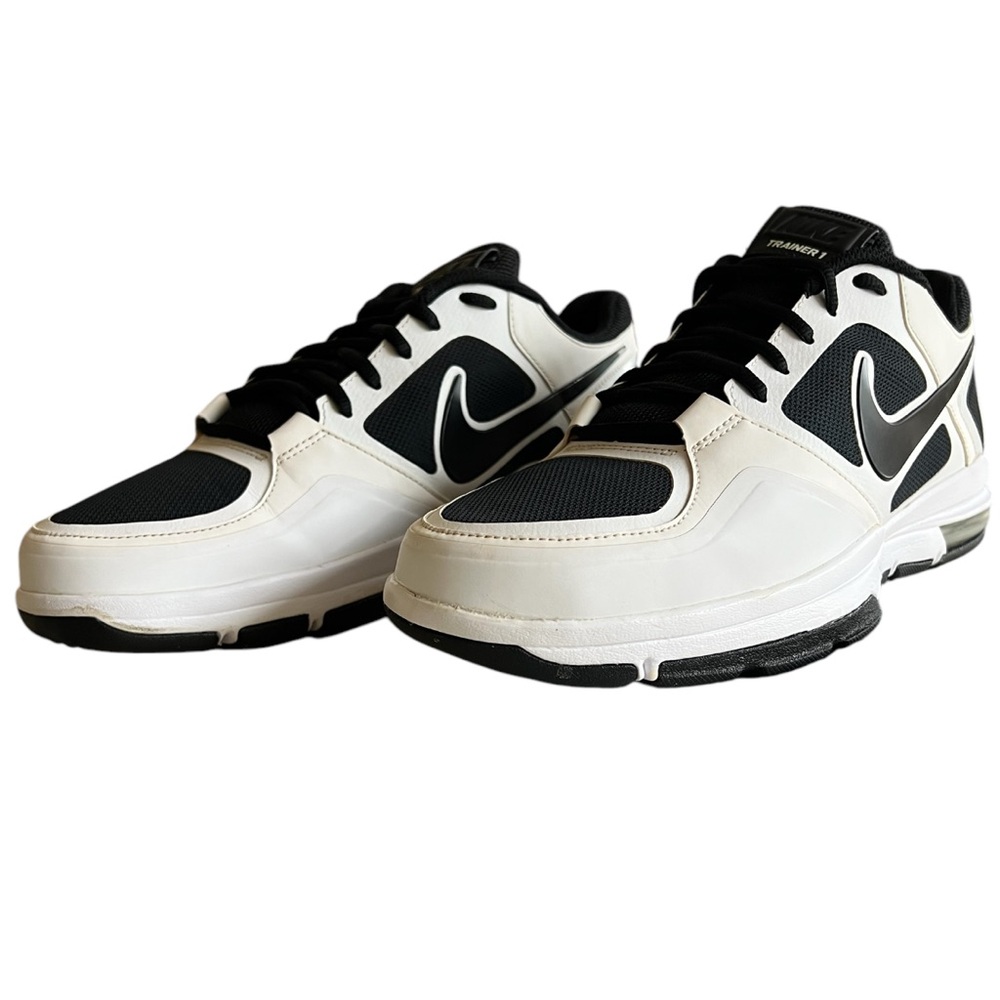 NIKE - BLACK WHITE TRAINER 1.3 MID SNEAKERS - Picture 3 of 12